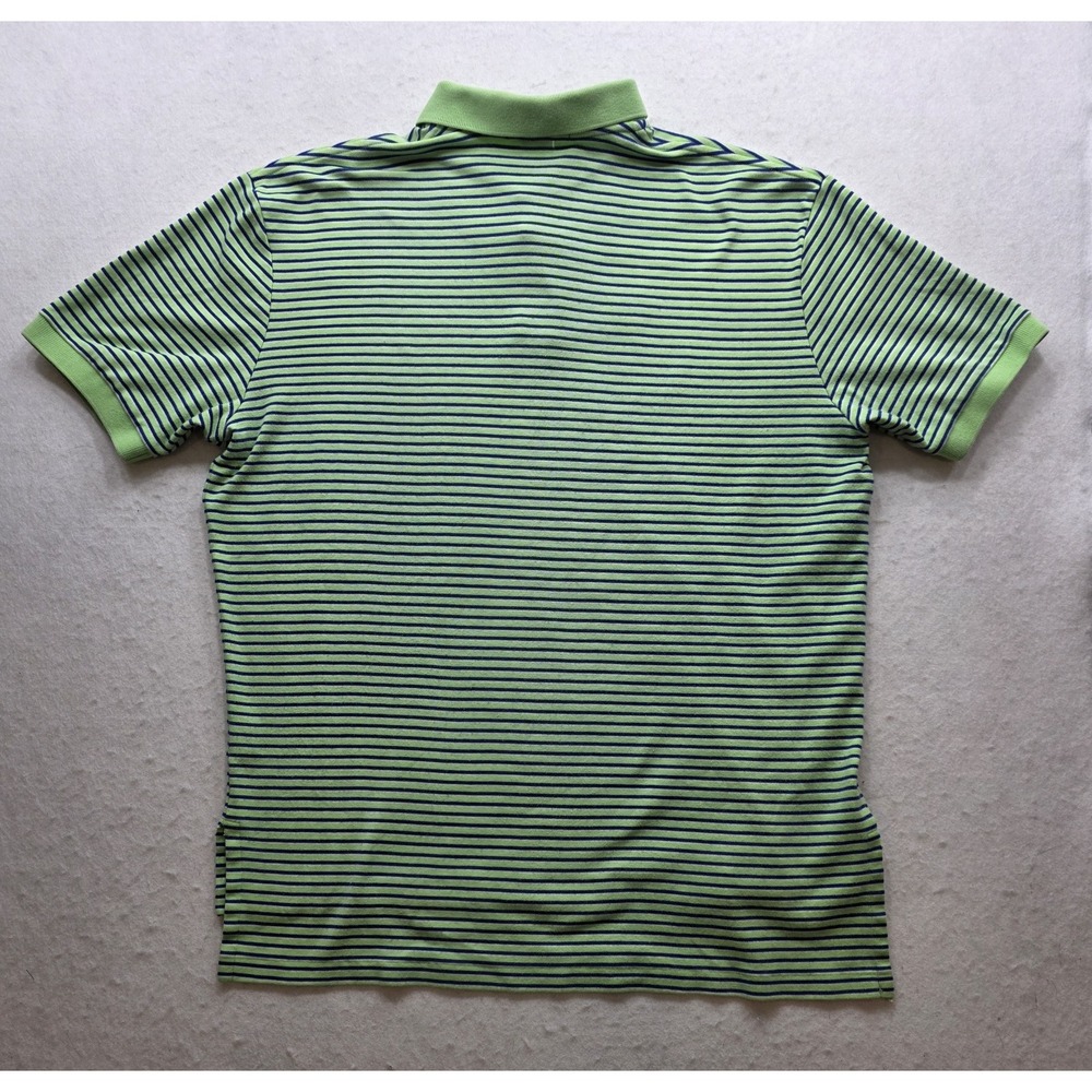 Polo Ralph Lauren Men's Green w Blue White Micro Stripes Polo Golf Shirt. Size L - Picture 3 of 8